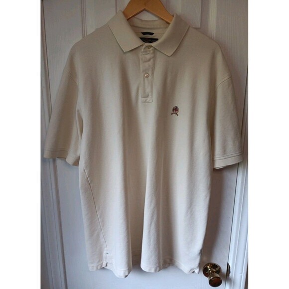 Men's Tommy Hilfiger Cream Polo Short Short Sleeve XL - Picture 1 of 6